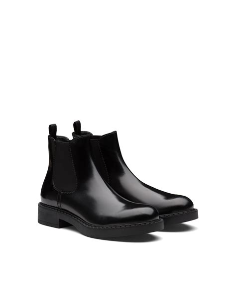 prada men's chelsea boots|Prada brushed leather Chelsea boots.